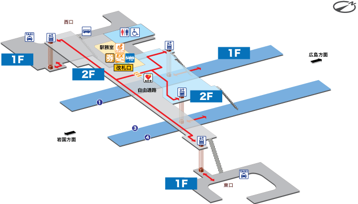 大竹駅構内図