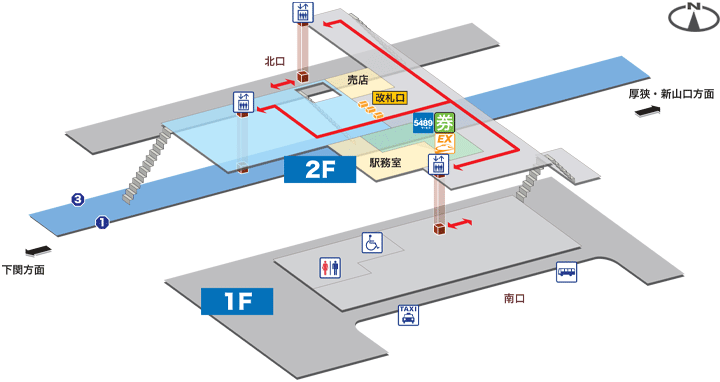 長府駅構内図