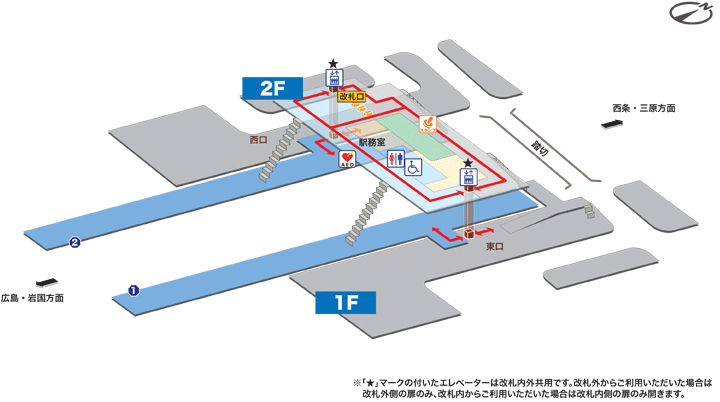 中野東駅構内図