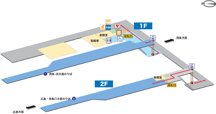 天神川駅構内図