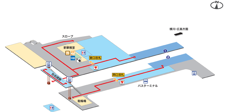 可部駅構内図