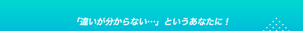 「違いが分からない…」というあなたに！