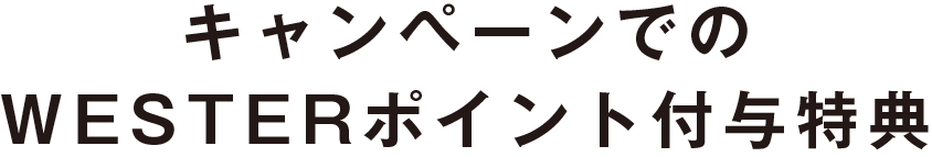 キャンペーンでのWESTERポイント付与特典