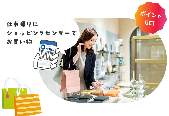 仕事帰りにショッピングセンターでお買い物