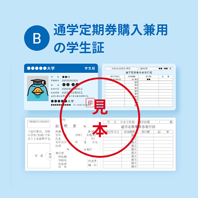 通学定期券購入兼用の学生証
