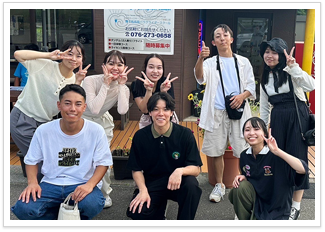 現地研修の様子、関西観光教育コンソーシアム・白山市チーム