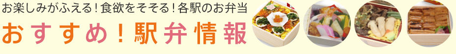 お楽しみがふえる！食欲をそそる！各駅のお弁当　おすすめ！駅弁情報
          
