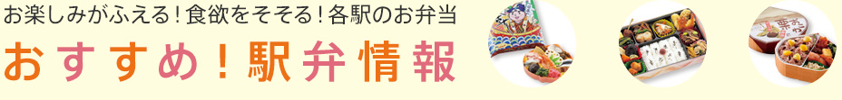 お楽しみがふえる！食欲をそそる！各駅のお弁当　おすすめ！駅弁情報
          