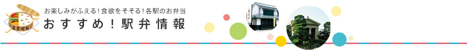 お楽しみがふえる！食欲をそそる！各駅のお弁当　おすすめ！駅弁情報