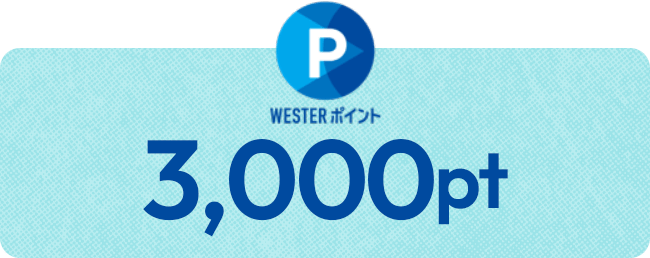 WESTERポイント3,000pt