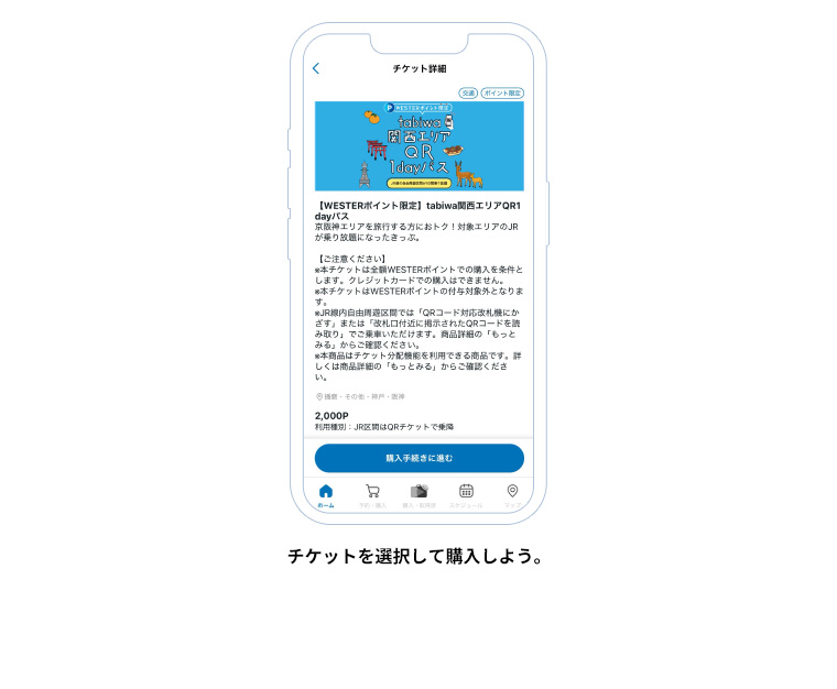 チケットを選択して購入しよう。