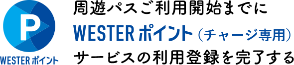 周遊パスご利用開始までにWESTERポイント（チャージ専用）サービスの利用登録を完了する