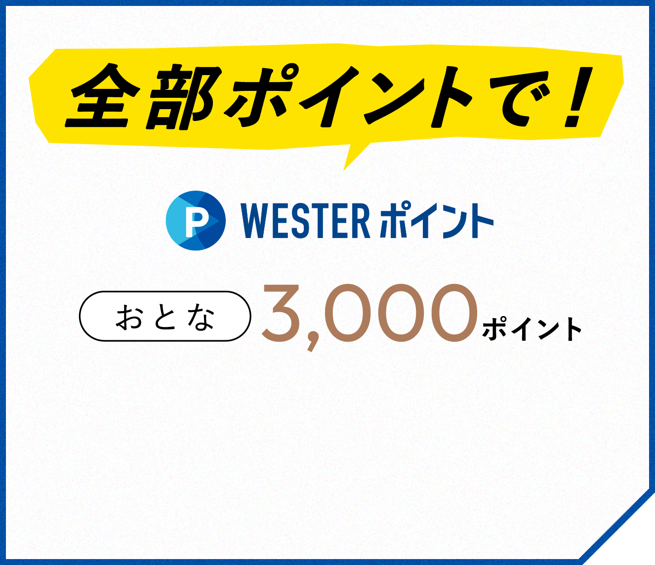 全部ポイントで！WESTERポイントおとな3,000ポイント