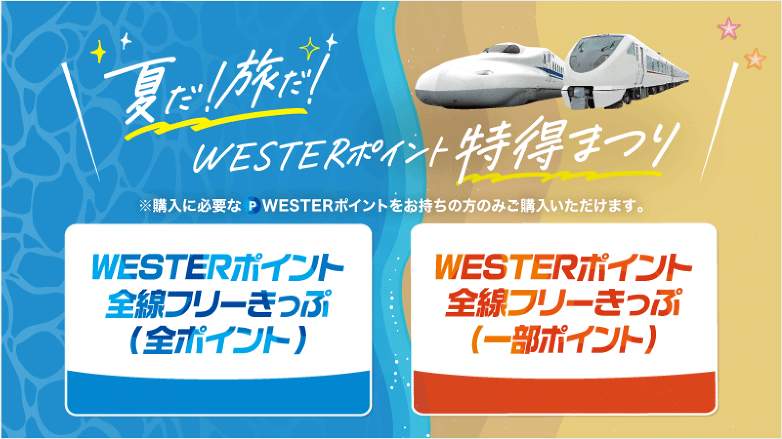 WESTERポイント特典全線フリーきっぷ（全ポイント）