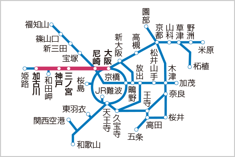 JR神戸線の路線図