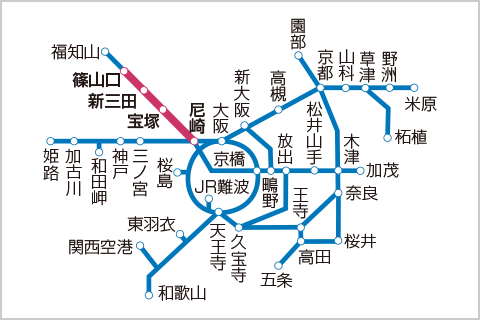 JR宝塚線の路線図