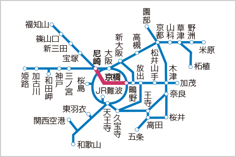 JR東西線の路線図