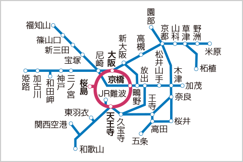 大阪環状線・JRゆめ咲線の路線図