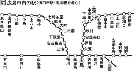 広島市内の駅 路線図