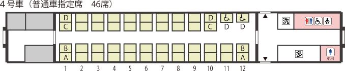 4号車（普通車指定席　46席）
