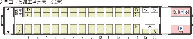 2号車（普通車指定席　56席）