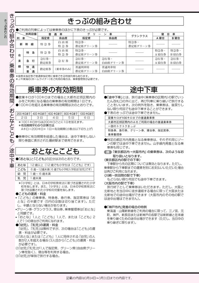 2026年3月号】JR西日本 きっぷのルール
