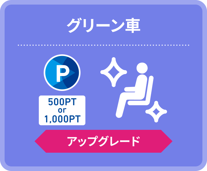 グリーン車 500PT or 1,000PT アップグレード
