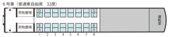 6号車（普通車指定席　32席）