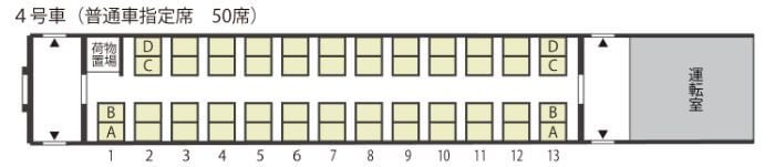 4号車（普通車指定席　50席）